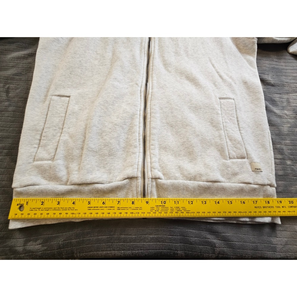 Vuori Restore Hoodie Heather Gray Full Zip Organic Cotton Sweatshirt Small - Picture 4 of 12